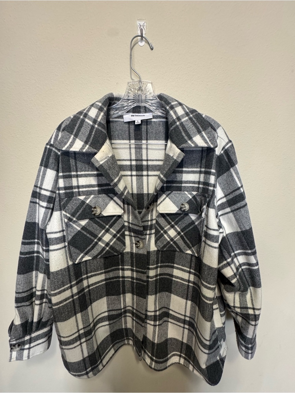 BB Dakota Black & White Plaid Shacket